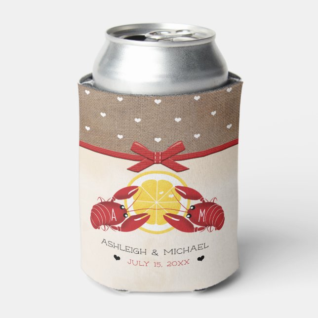 Porta-lata Chá de Casais de Casamento de Lagostas (Can Front)