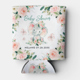 Porta-lata Chá de fraldas de Quadro de Elefante Floral Cor-de