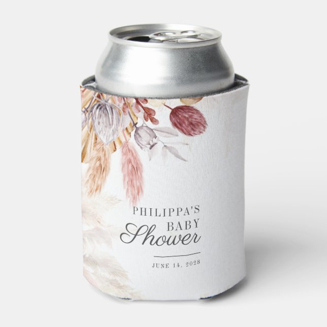 Porta-lata Chá de fraldas de Script Terracotta Pampas Grass (Can Front)