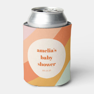 Porta-lata Chá de fraldas Personalizado de Faixa Laranja de B