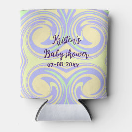 Porta-lata Chá de fraldas verde roxo de boho marble moderno