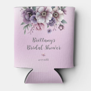 Porta-lata Chá de Noiva Floral Aquarela Lavanda 