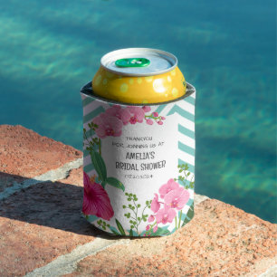Porta-lata Chá de Noiva Floral de Praia Tropical