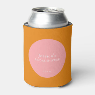 Porta-lata Chá de Noiva Geométrico Simples Rosa Laranja Perso