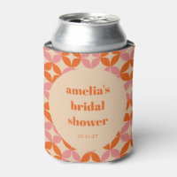 Chá de Noiva Rosa Laranja Groovy Retro Personaliza
