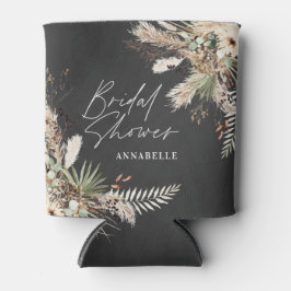 Porta-lata Chá de panela pampas eucalipto chic negro moderno