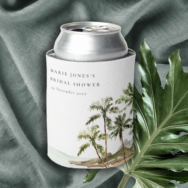 Porta-lata Chá de panela Russo Tropical Palm Tree Beach Sand (Criador carregado)