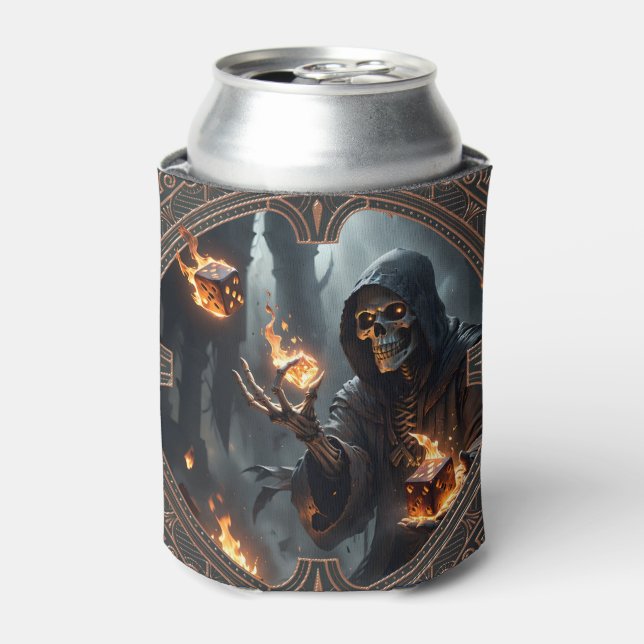 Porta-lata Chamas Góticas, a guardiã dos dados queimados. (Can Front)