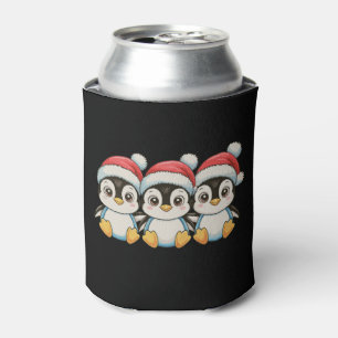 Porta-lata Chapéu de Natal do Papai Noel do Pinguim Temporada