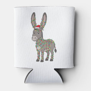 Porta-lata Chapéu de Papai Noel Burro Luzes de Natal Férias E