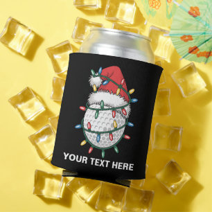 Porta-lata Chapéu de Papai Noel com Bolas de Golfe Personaliz
