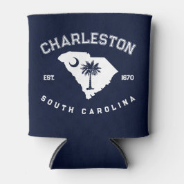 Porta-lata Charleston South Carolina Flag Map Souvenirs