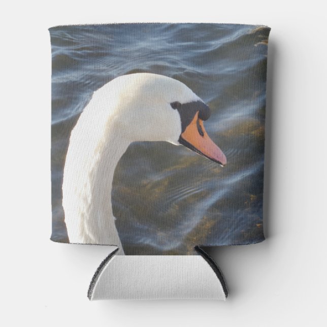Porta-lata Chave de resfriamento personalizada do Swan Branco (Frente)