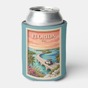Porta-lata Chaves da Flórida EUA Viagem Vintage Viagem Tropic