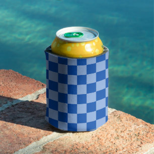Porta-lata Checkerboard Azul Cobalto