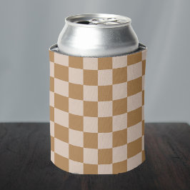 Porta-lata Checkerboard castanho