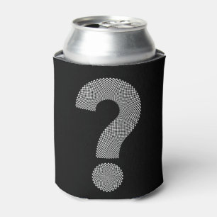 Porta-lata Checkerboard Question Mark Black and White