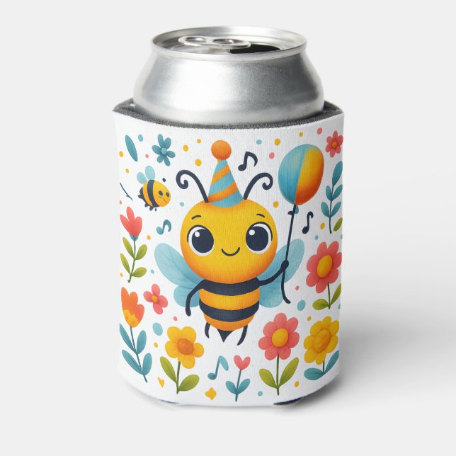Porta-lata Cheerful Party Bee Can Cooler (Can Back)