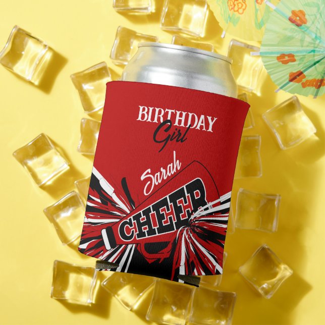 Porta-lata Cheerleader em vermelho, preto e branco (Verão in situ)