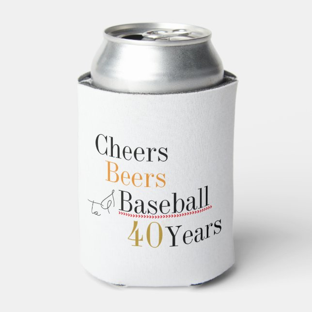 Porta-lata Cheers Beers and Baseball 40th Birthday Party (Can Front)