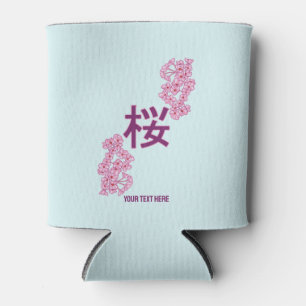 Porta-lata Cherry blosom kanji escrevendo Japonês