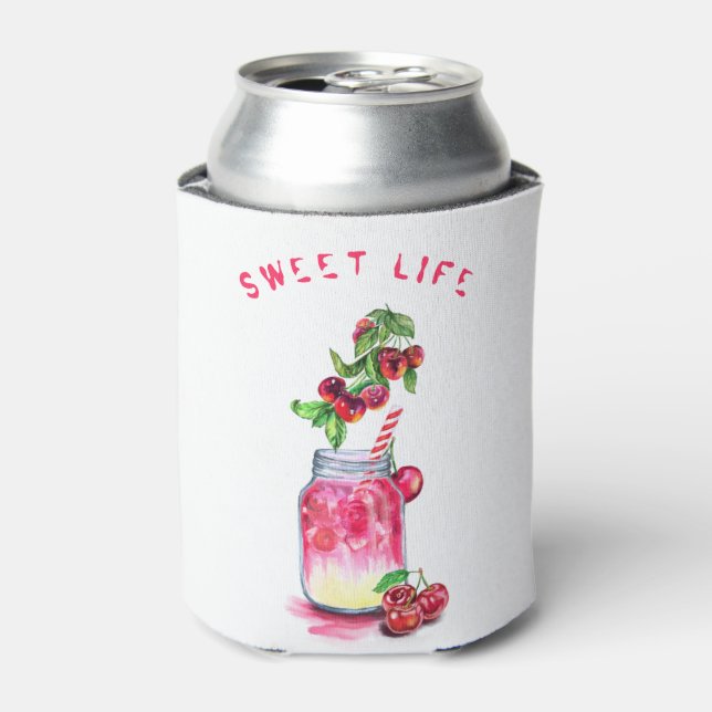 Porta-lata Cherry Drink pode resfriar - Texto personalizado (Can Front)