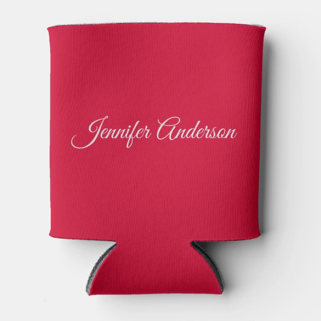 Porta-lata Chic Calliographic Elegante Cherry Red Personaliza (Frente)