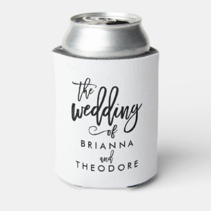 Porta-lata Chic Hand Lettered Wedtered Beink Be Casada