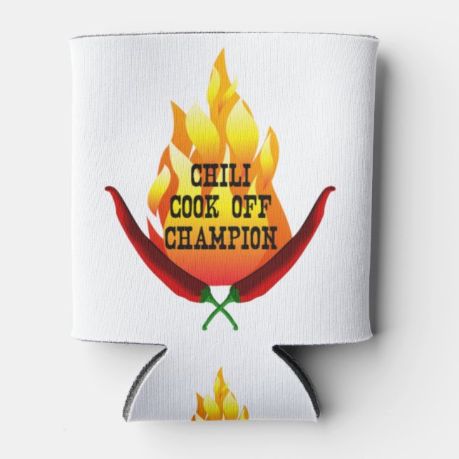 Porta-lata Chili Cook Off Champion Flame Design (Frente)