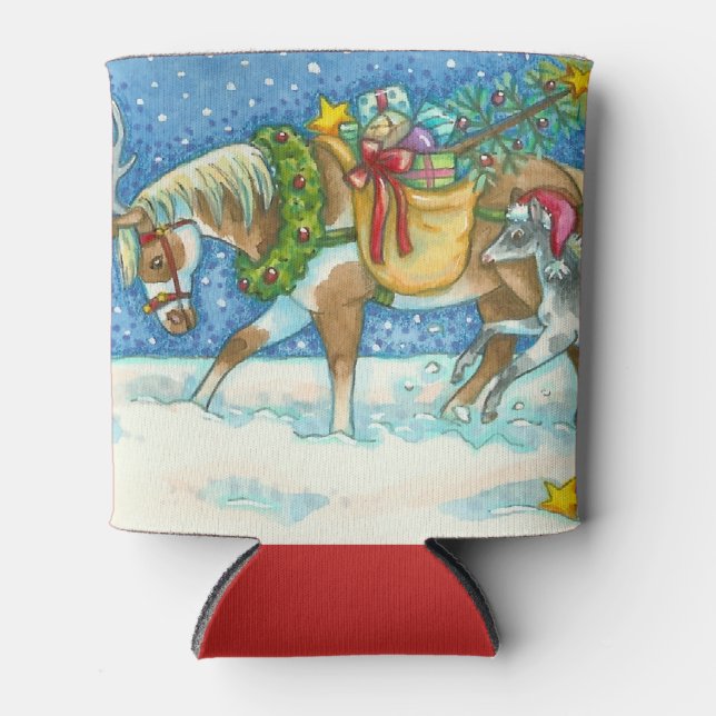 PORTA-LATA CHINCOTEAGUE PONIES, NATAL BRANCO PODE RESFRIAR (Frente)