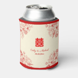 Porta-lata Chinês, vermelho-cervo-verde-floral