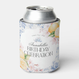 Porta-lata Chinoiserie Lemon Tea Party Birthday Favor