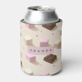 Porta-lata Chocolate e marshmallow de pastel-branco personali