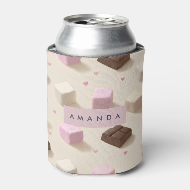 Porta-lata Chocolate e marshmallow de pastel-branco personali (Can Front)