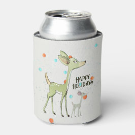 Porta-lata Christmas Celebration Green Deers Holidays Cute
