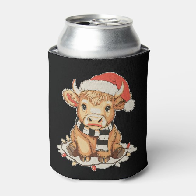 Porta-lata Christmas Highland Cow Moo Xmas Holiday Season (Can Front)