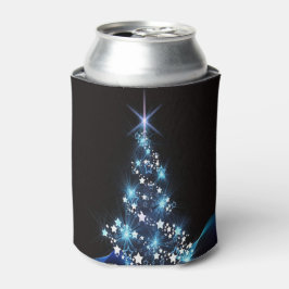 Porta-lata Christmas Party Blue Tree Shiny Black Elegant