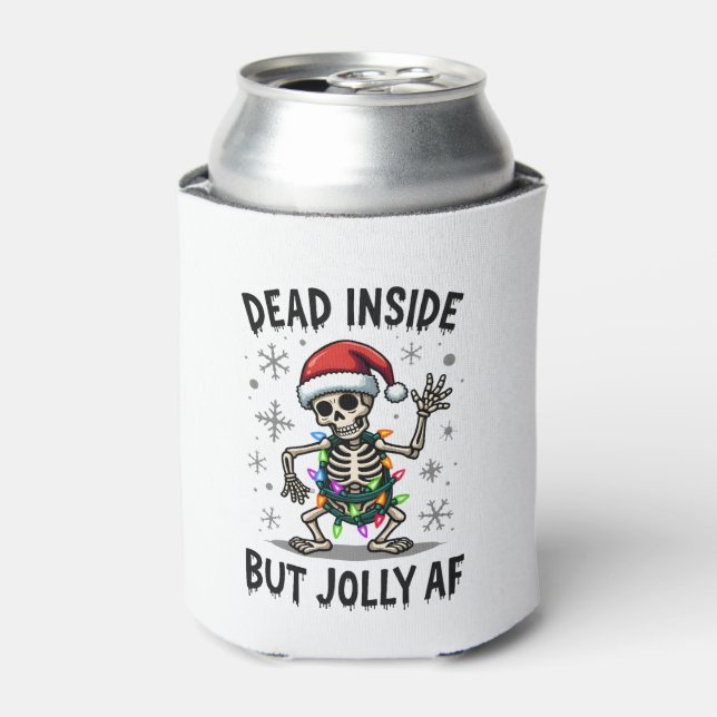 Porta-lata Christmas Skull Peace Dead Inside But Jolly Xmas M (Can Front)