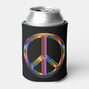 Porta-lata Chrome Peace Sign