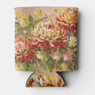 Porta-lata Chrysanthemum Meadow: Pintura À Mão Acrílica.