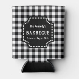 Porta-lata Churrasco De Gingham Preto E Branco