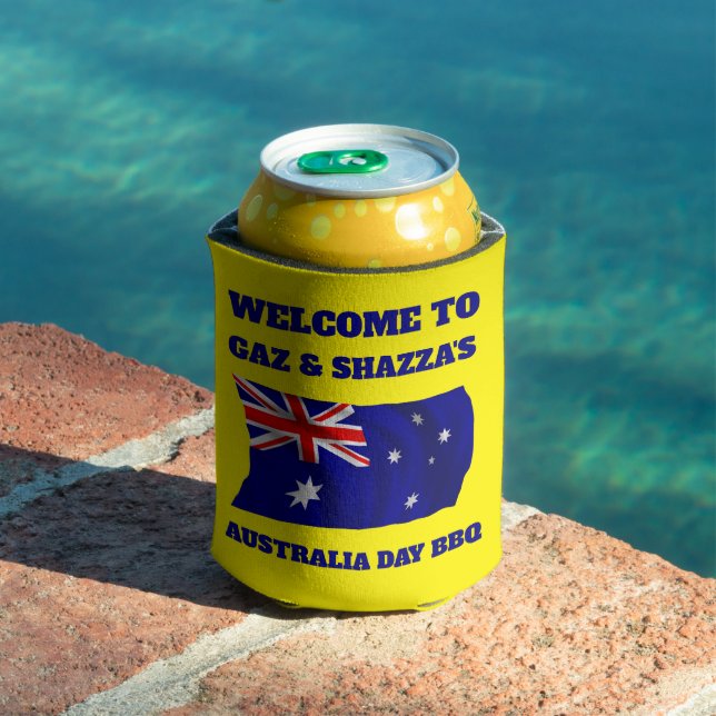 Porta-lata Churrasco personalizado australiano Flag Modern Au (Piscina in situ)