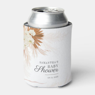 Porta-lata Chuva de Bebê com Floral de Grama Pampas Boho