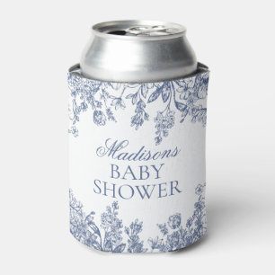 Porta-lata Chuva de Bebê Floral Vintage Chinoiserie Azul