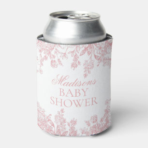 Porta-lata Chuva de Bebê Floral Vintage Chinoiserie Rosa