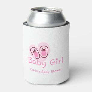 Porta-lata Chuva de Bebê Menina Sapatinhos Rosa