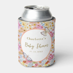 Porta-lata Chuva de Flores Floral Borboleta Baby Shower Perso
