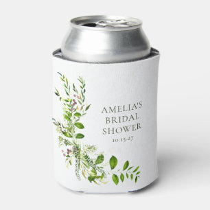 Porta-lata Chuva de Noiva Botânica em Aquarela Personalizada