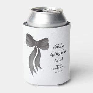 Porta-lata Chuva de Noiva com Laço Preto Ela Está Casando 