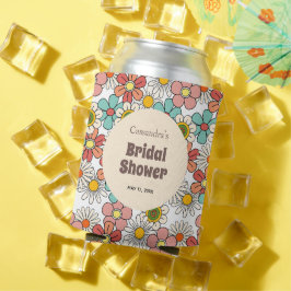 Porta-lata Chuva de Noiva Retro Hippie Groovy Flor